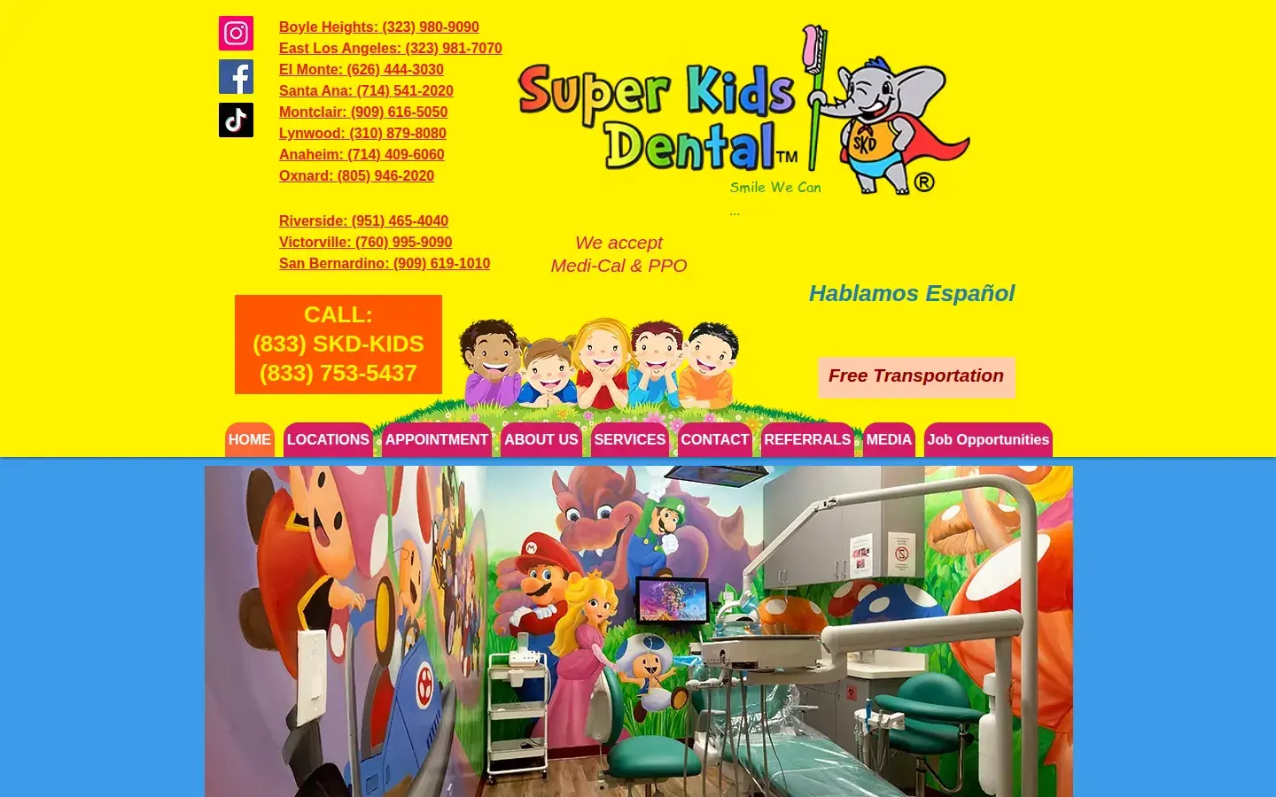 Homepage preview of Super Kids Dental