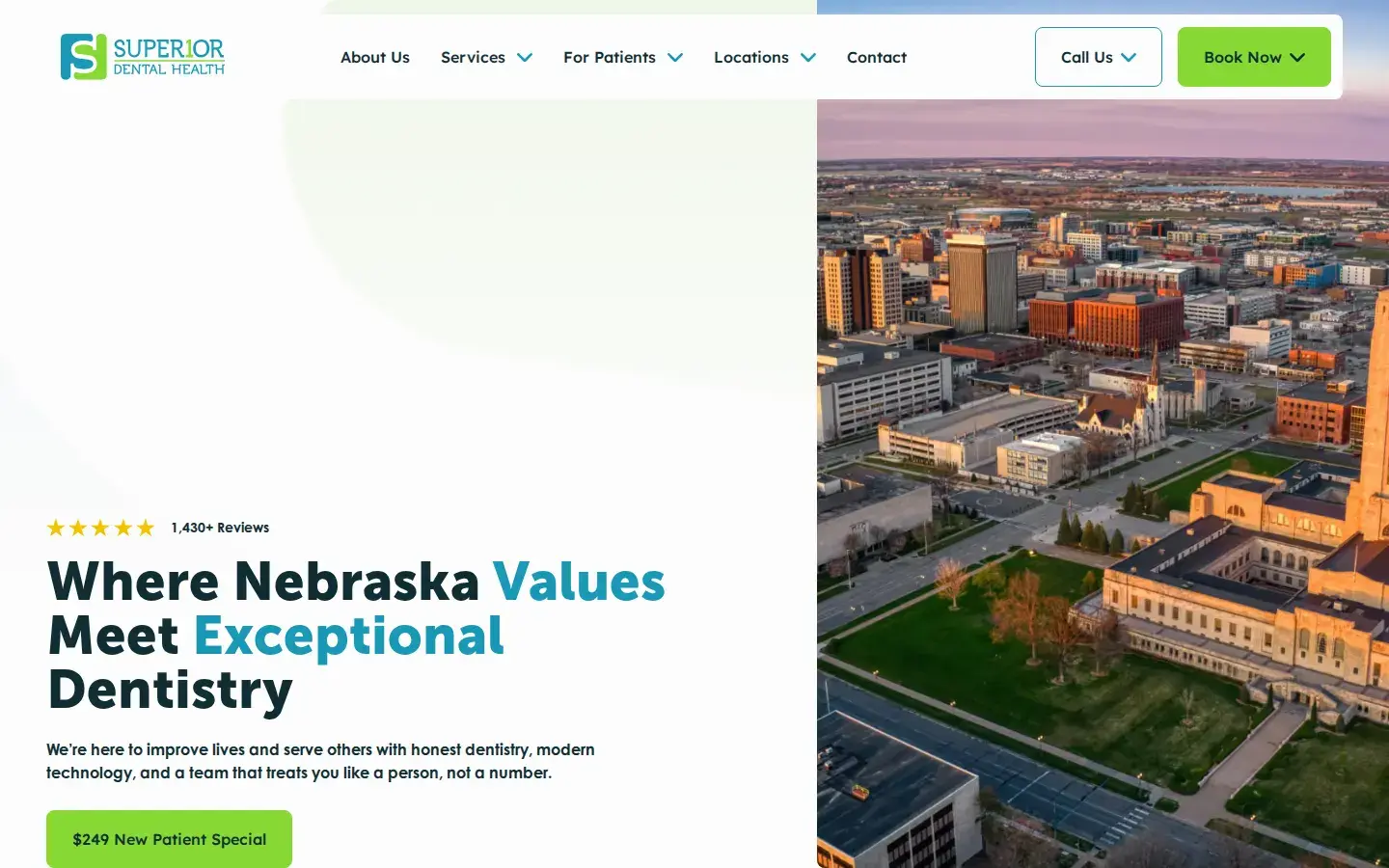 Homepage preview of Superior Dental Health – Omaha