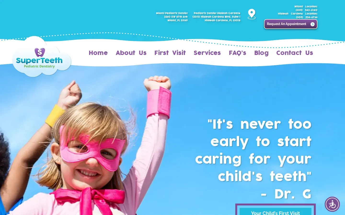 Homepage preview of SuperTeeth Pediatric Dentistry of Miami