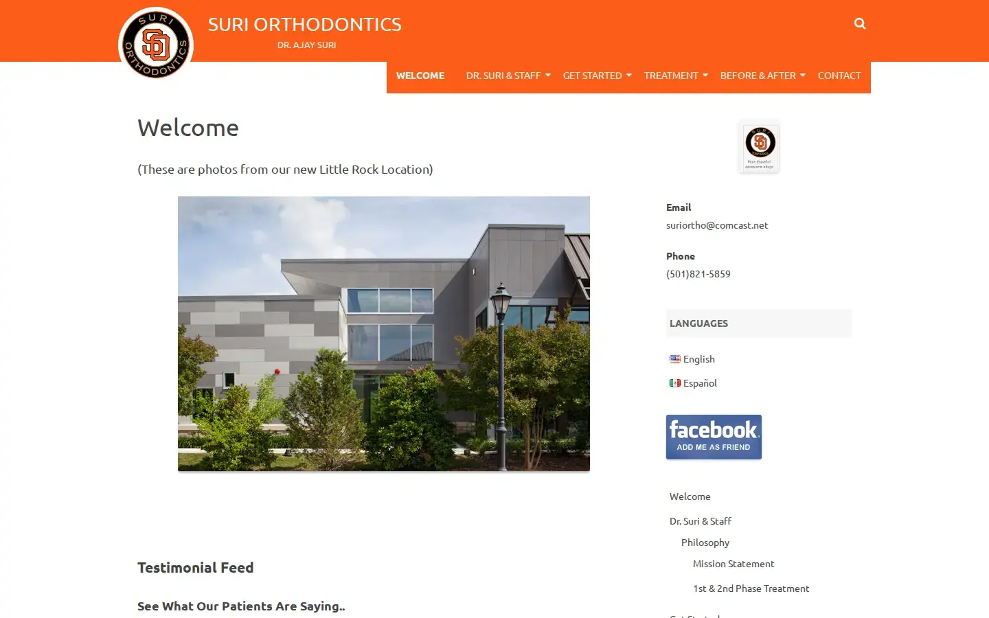 Homepage preview of Suri Orthodontics