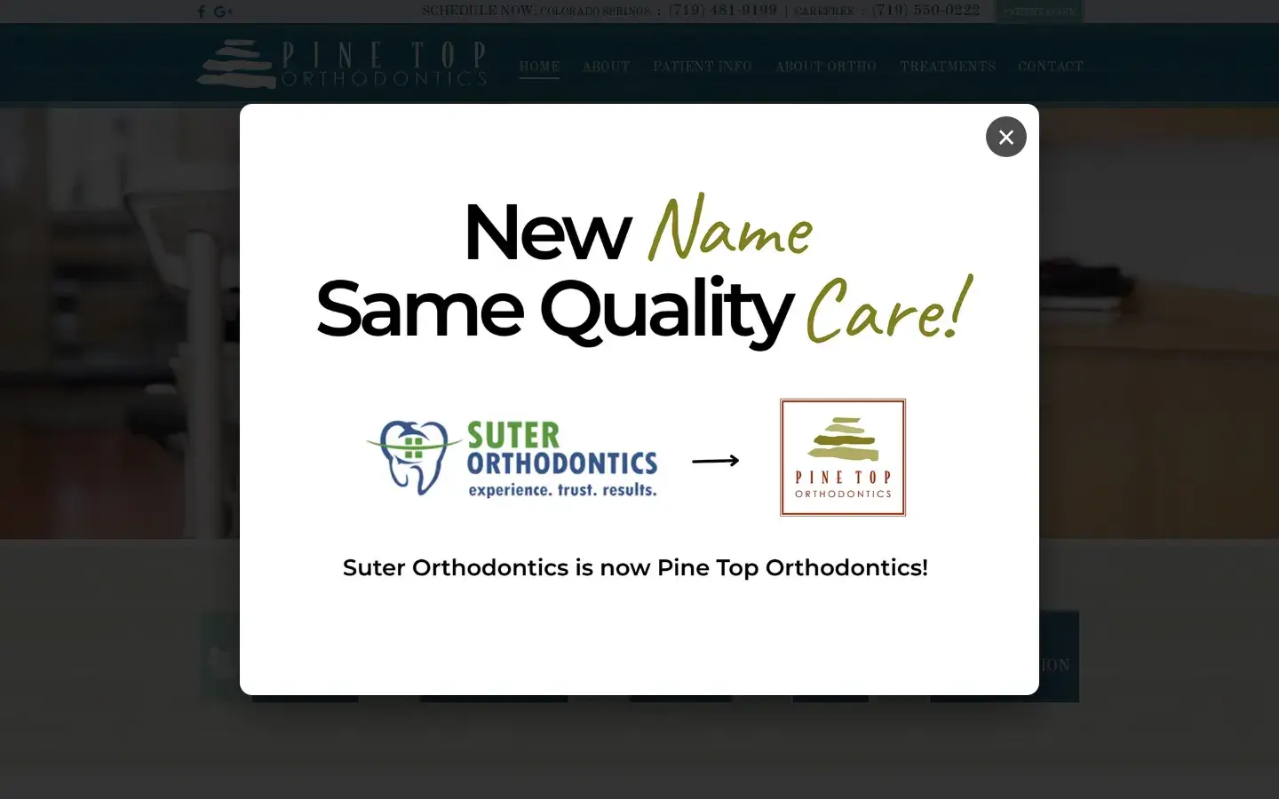 Homepage preview of Suter Orthodontics