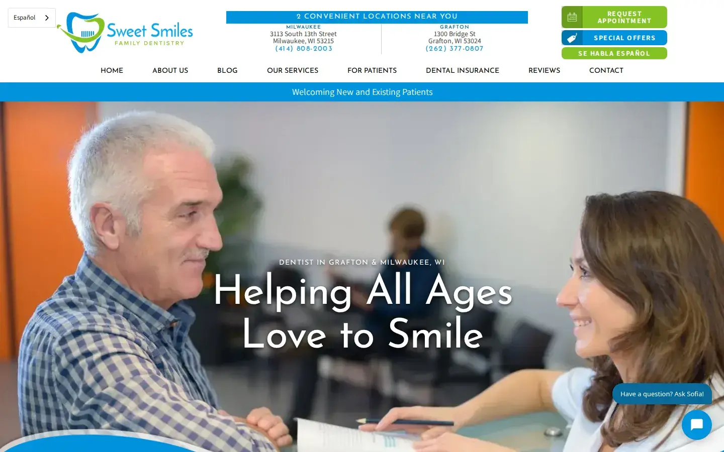 Homepage preview of Sweet Smiles Family Dentistry