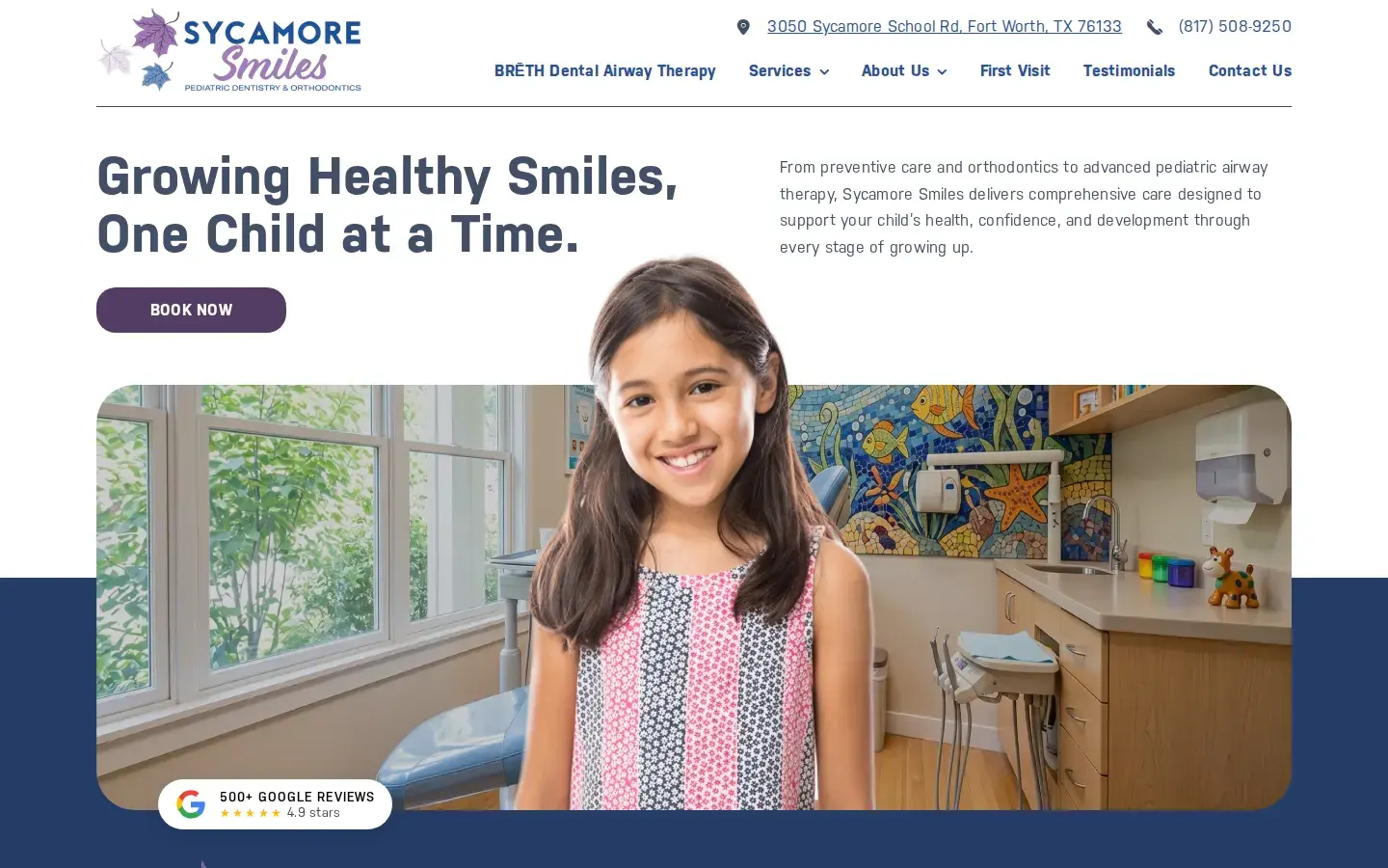 Homepage preview of Sycamore Smiles Pediatric Dentistry
