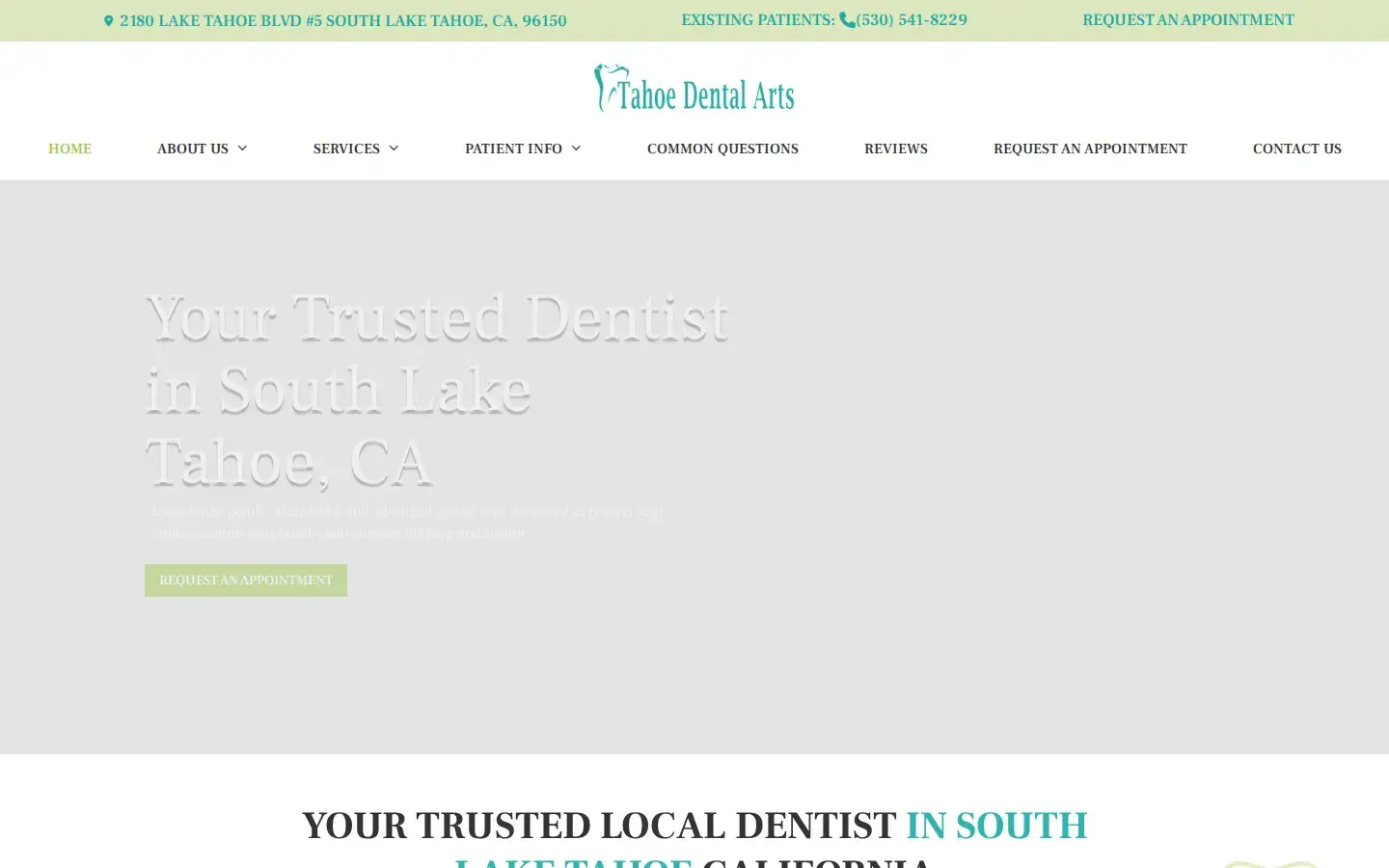 Homepage preview of Tahoe Dental Arts