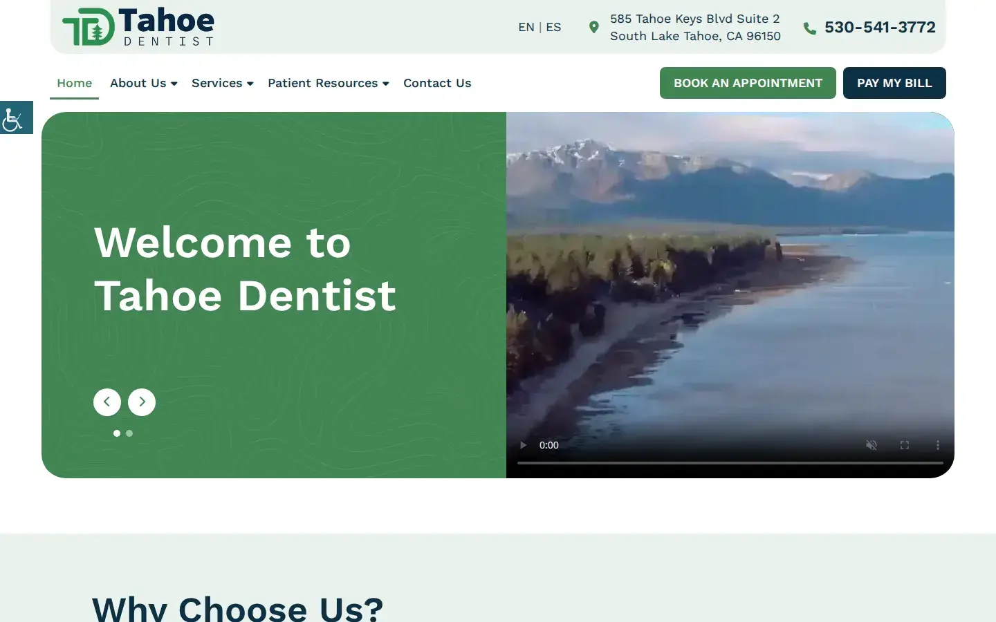 Homepage preview of Tahoe Dentist