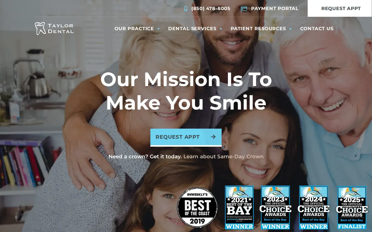 Homepage preview of Taylor Dental