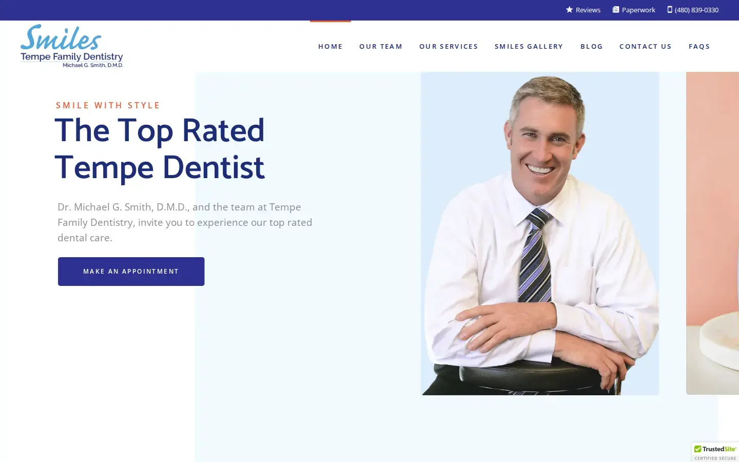 Homepage preview of Tempe Family Dentistry