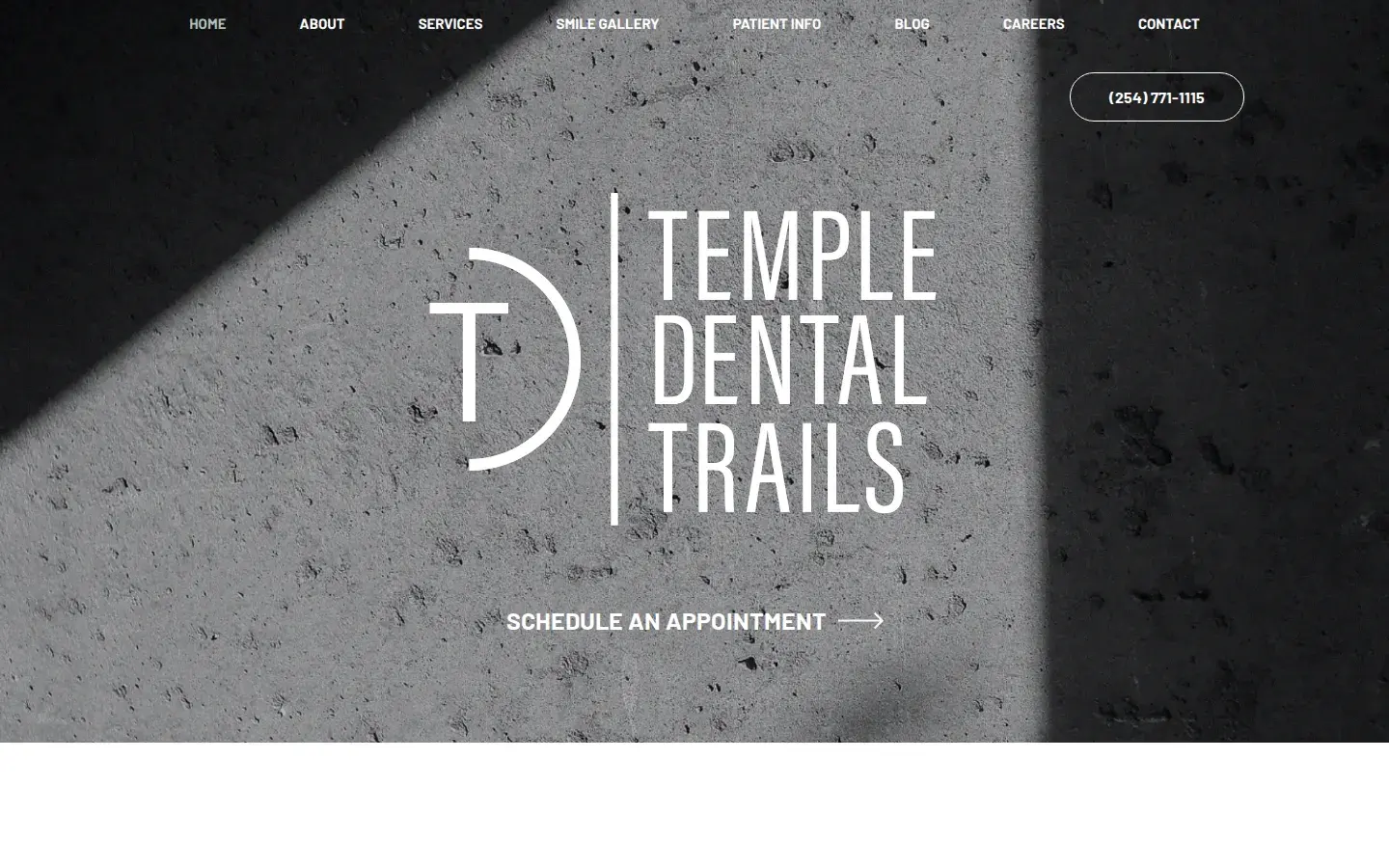 Homepage preview of Temple Dental Trails