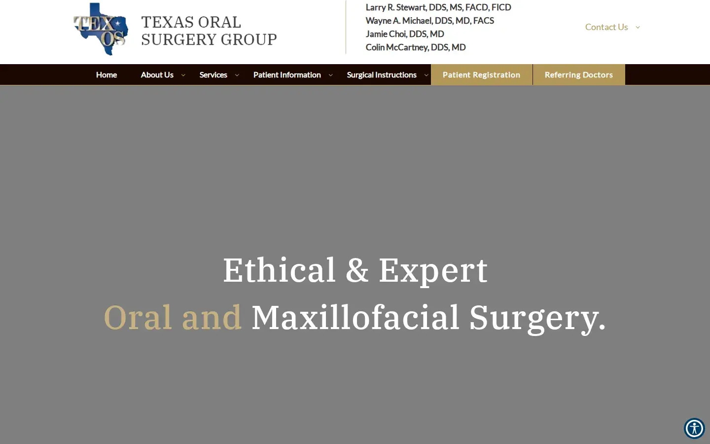 Homepage preview of Texas Oral Surgery Group – Denton