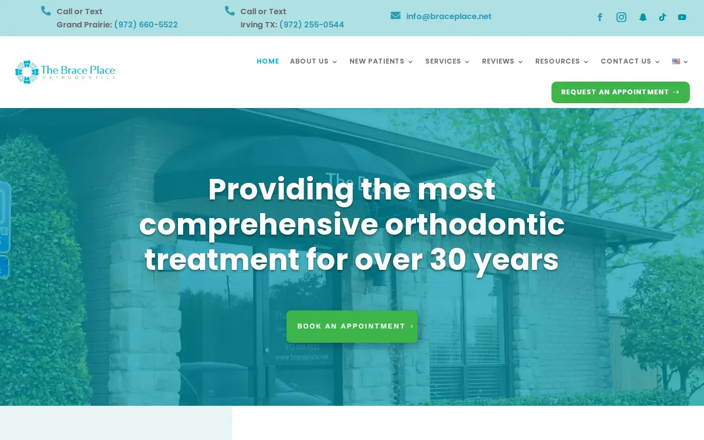 Homepage preview of The Brace Place Orthodontics