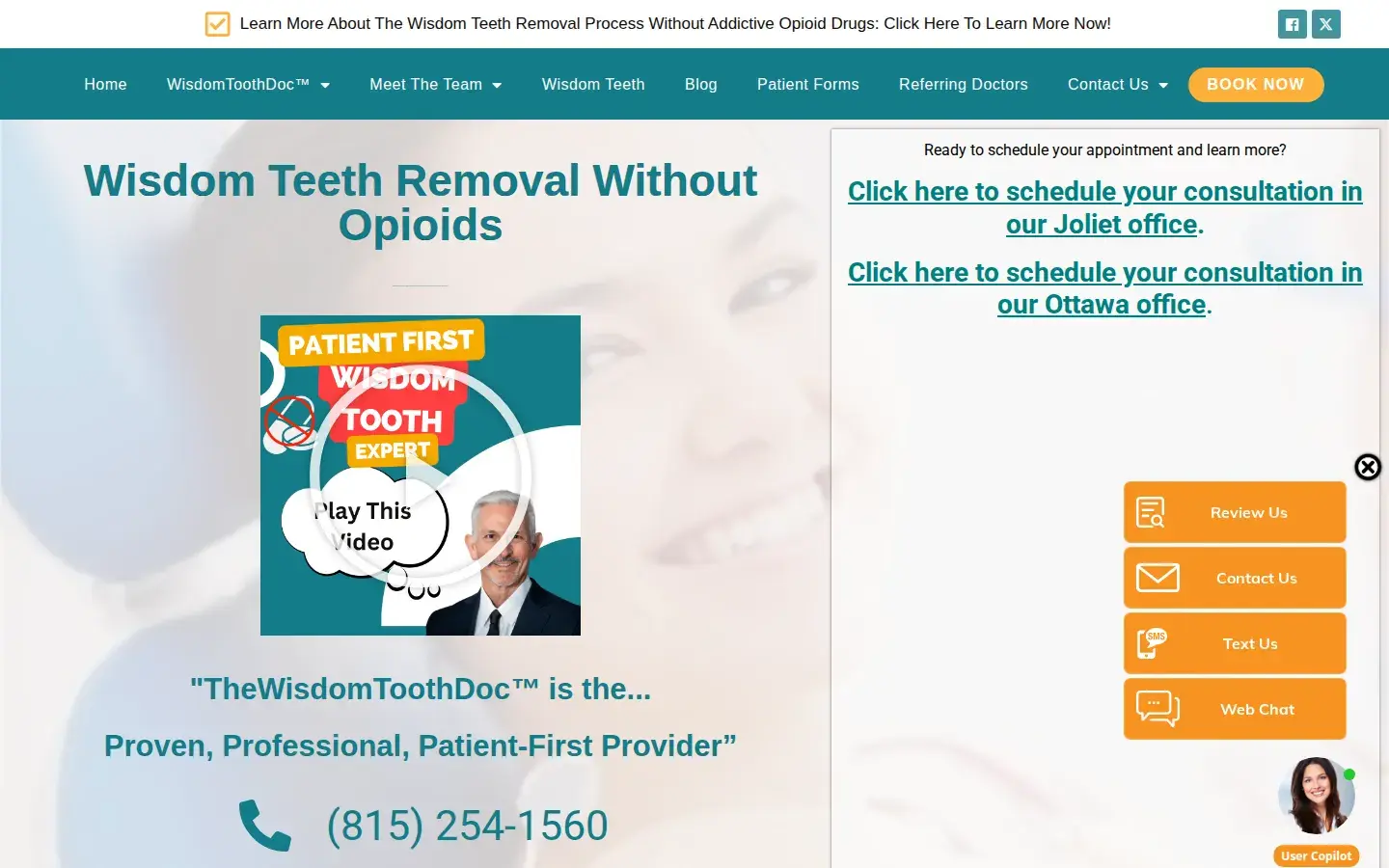 Homepage preview of The Centre for Oral Surgery in Joliet