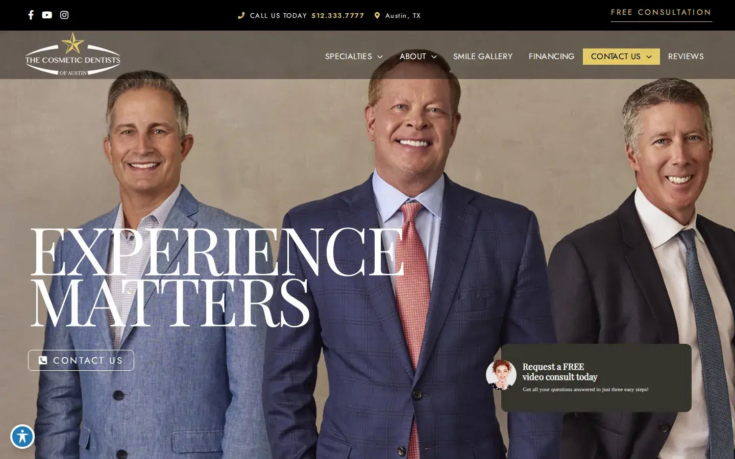 Homepage preview of The Cosmetic Dentists of Austin