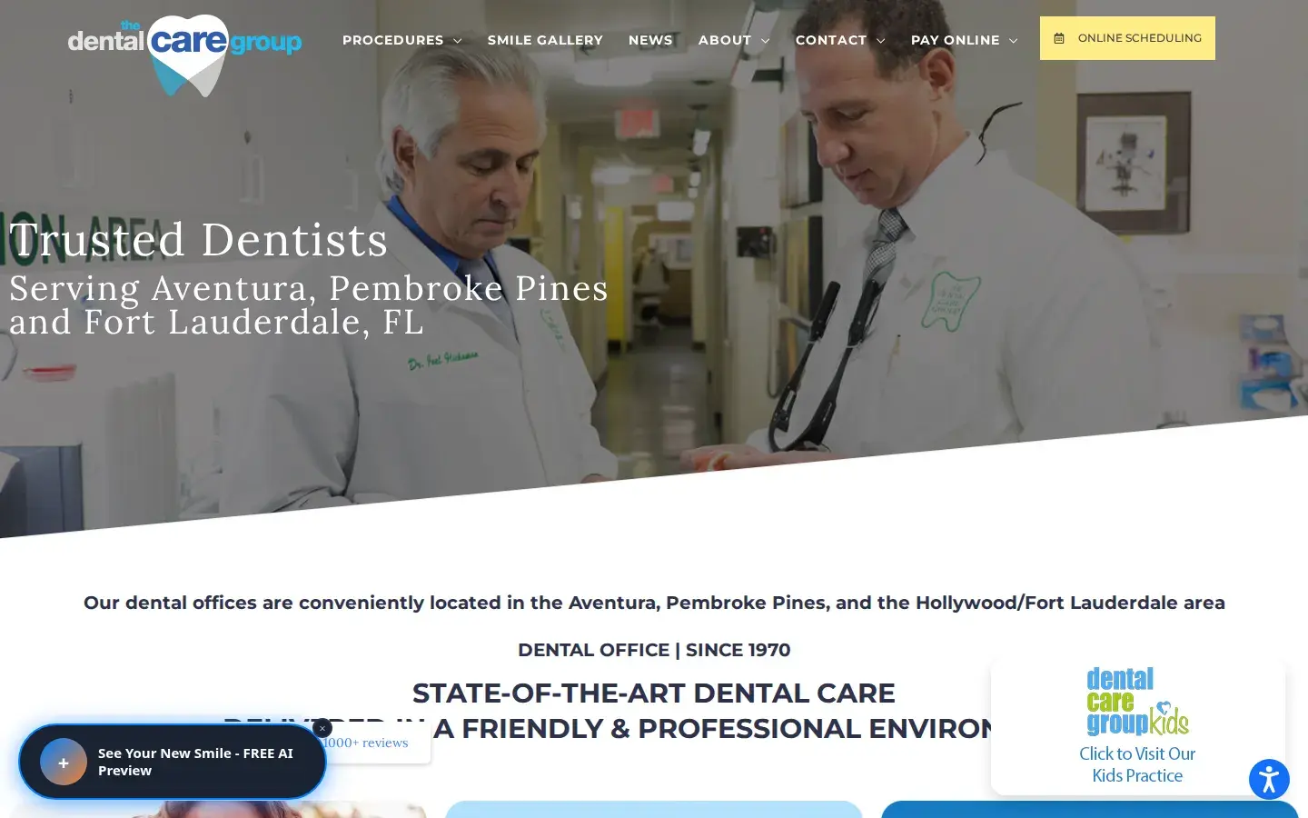 Homepage preview of The Dental Care Group - Pembroke Pines