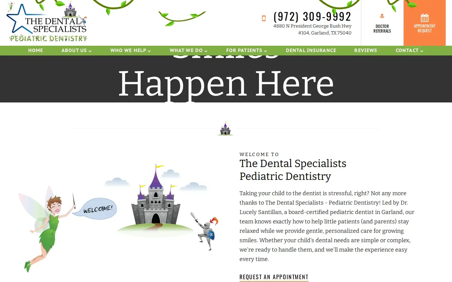 Homepage preview of The Dental Specialists Pediatric Dentistry