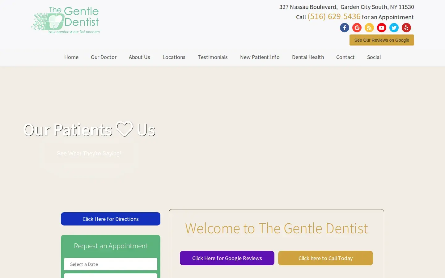 Homepage preview of The Gentle Dentist of Garden City