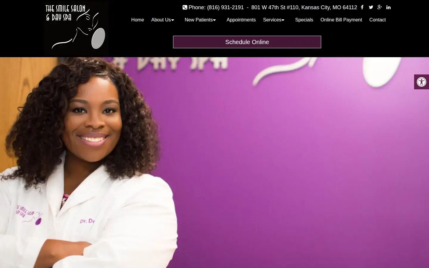 Homepage preview of The Smile Salon & Day Spa