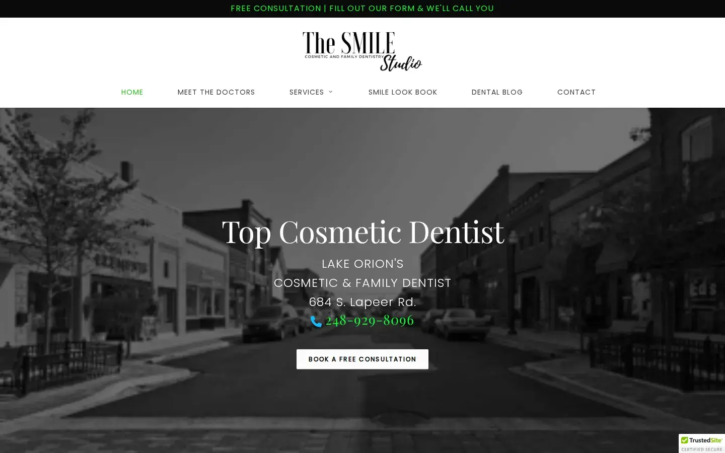 Homepage preview of The Smile Studio