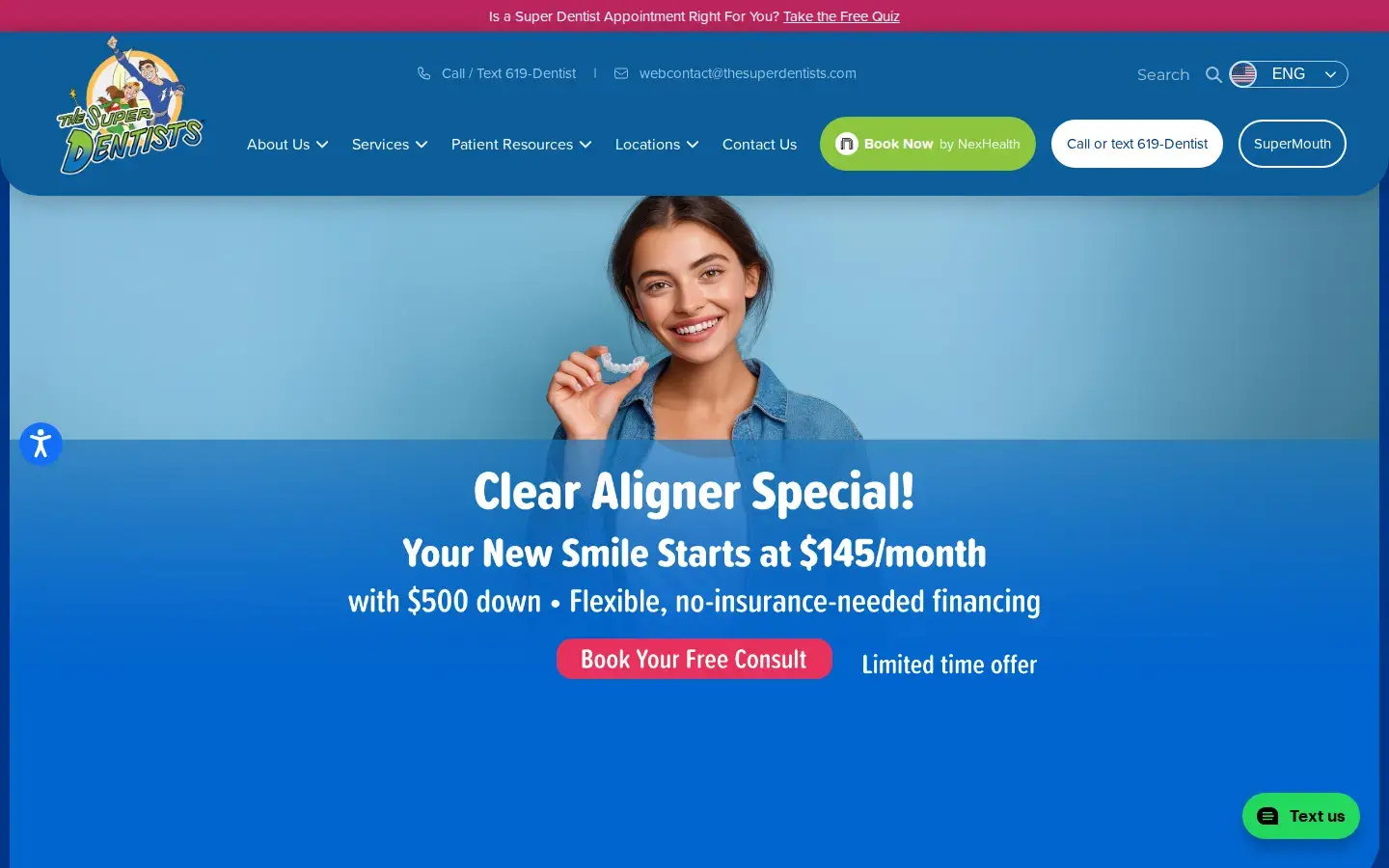 Homepage preview of The Super Dentists