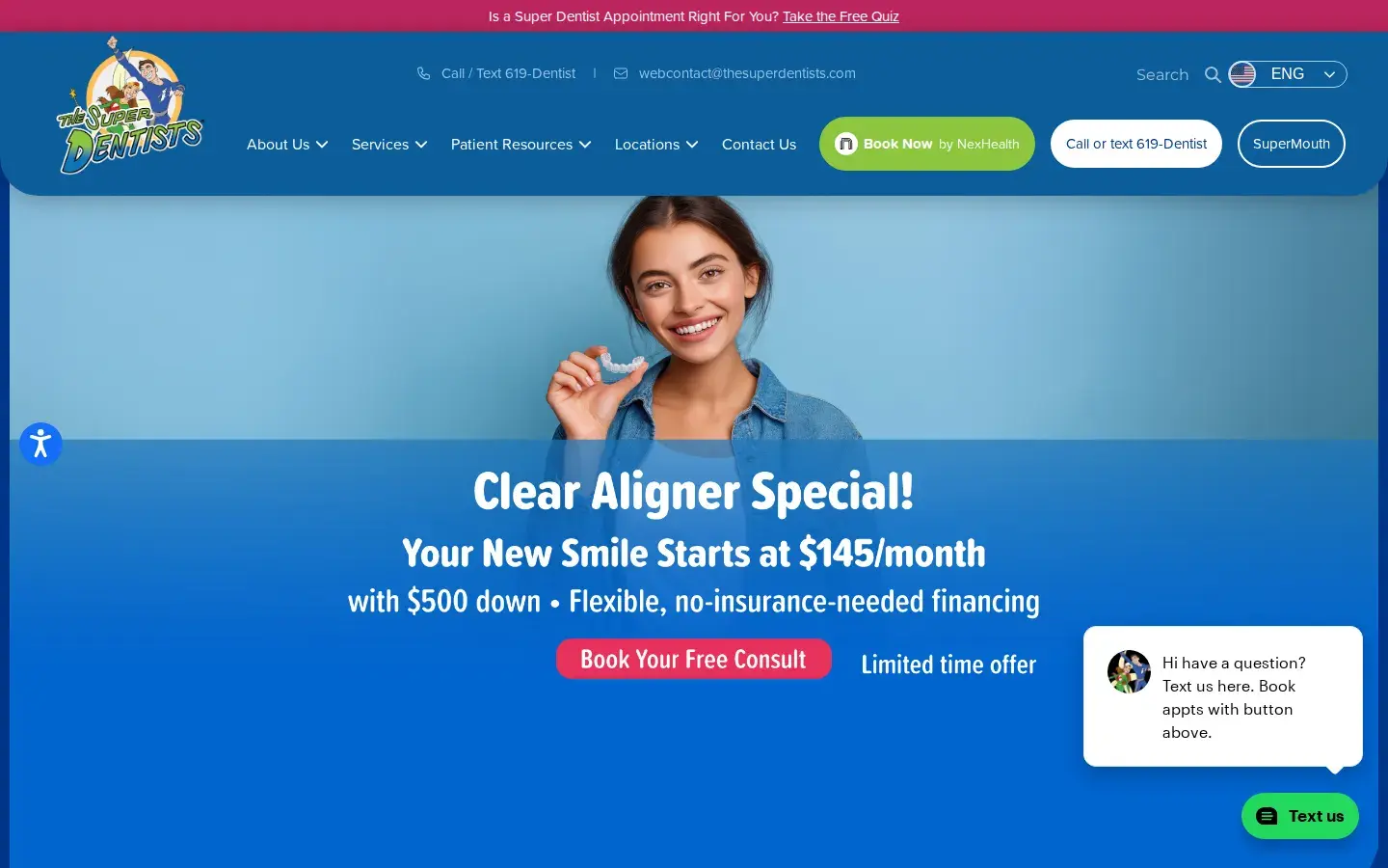 Homepage preview of The Super Dentists