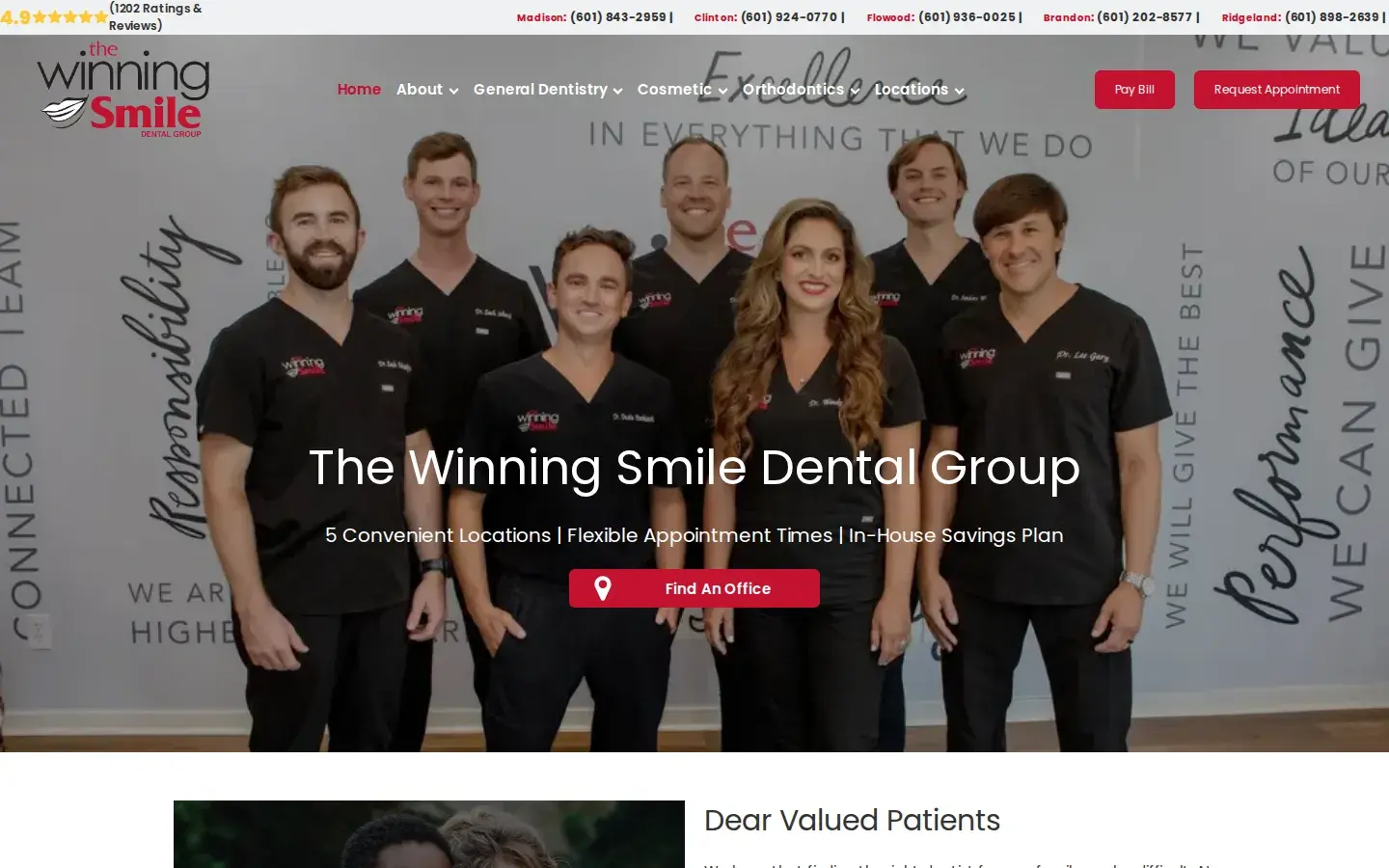 Homepage preview of The Winning Smile Dental Group