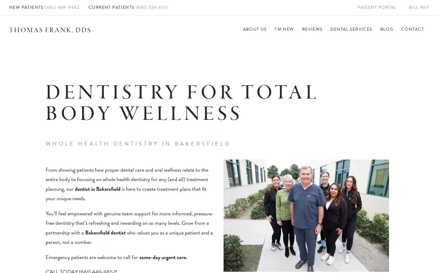Homepage preview of Thomas Frank, DDS