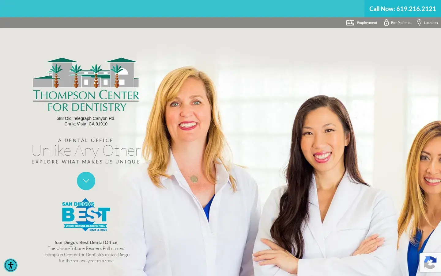 Homepage preview of Thompson Center for Dentistry