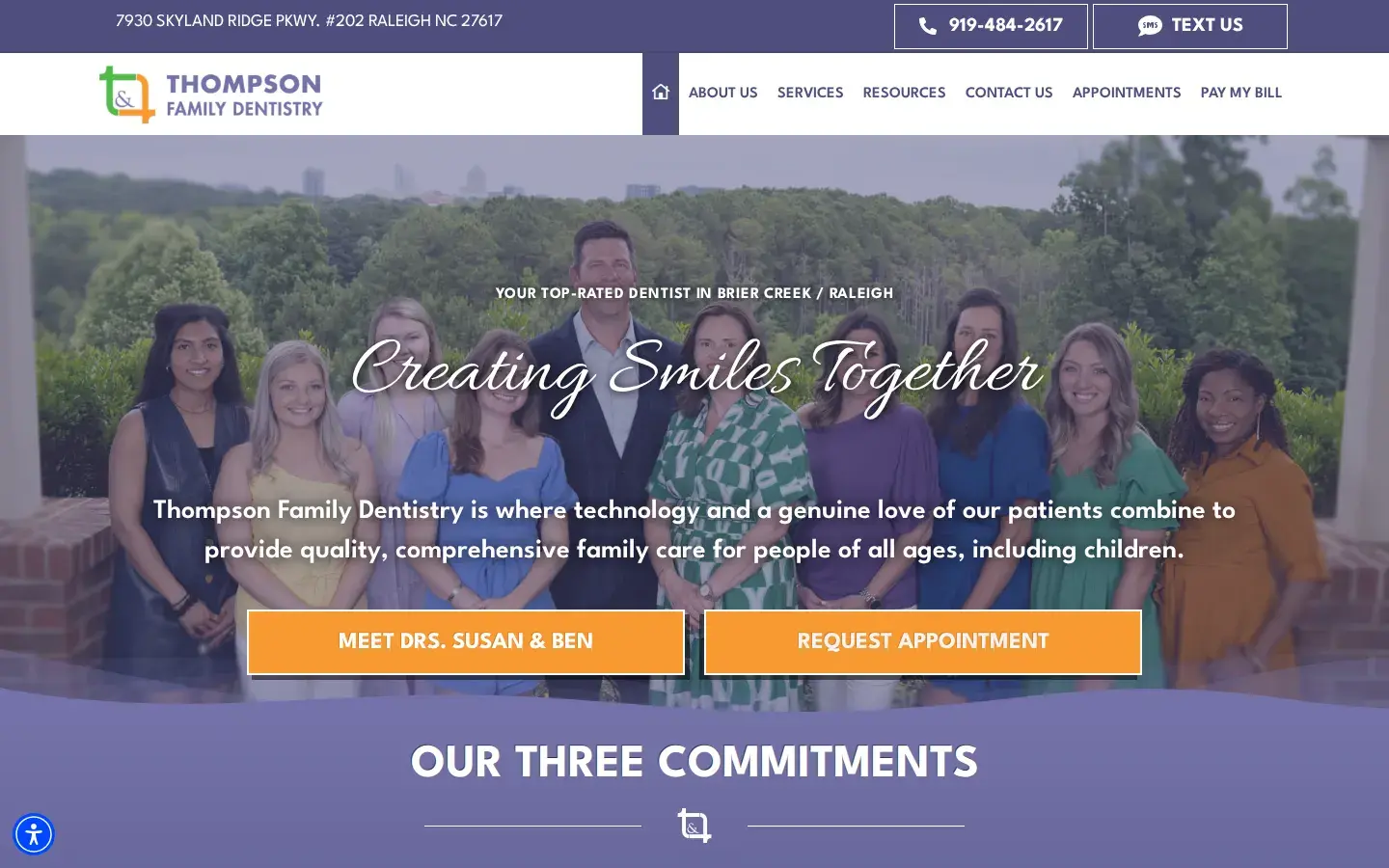 Homepage preview of Thompson Family Dentistry