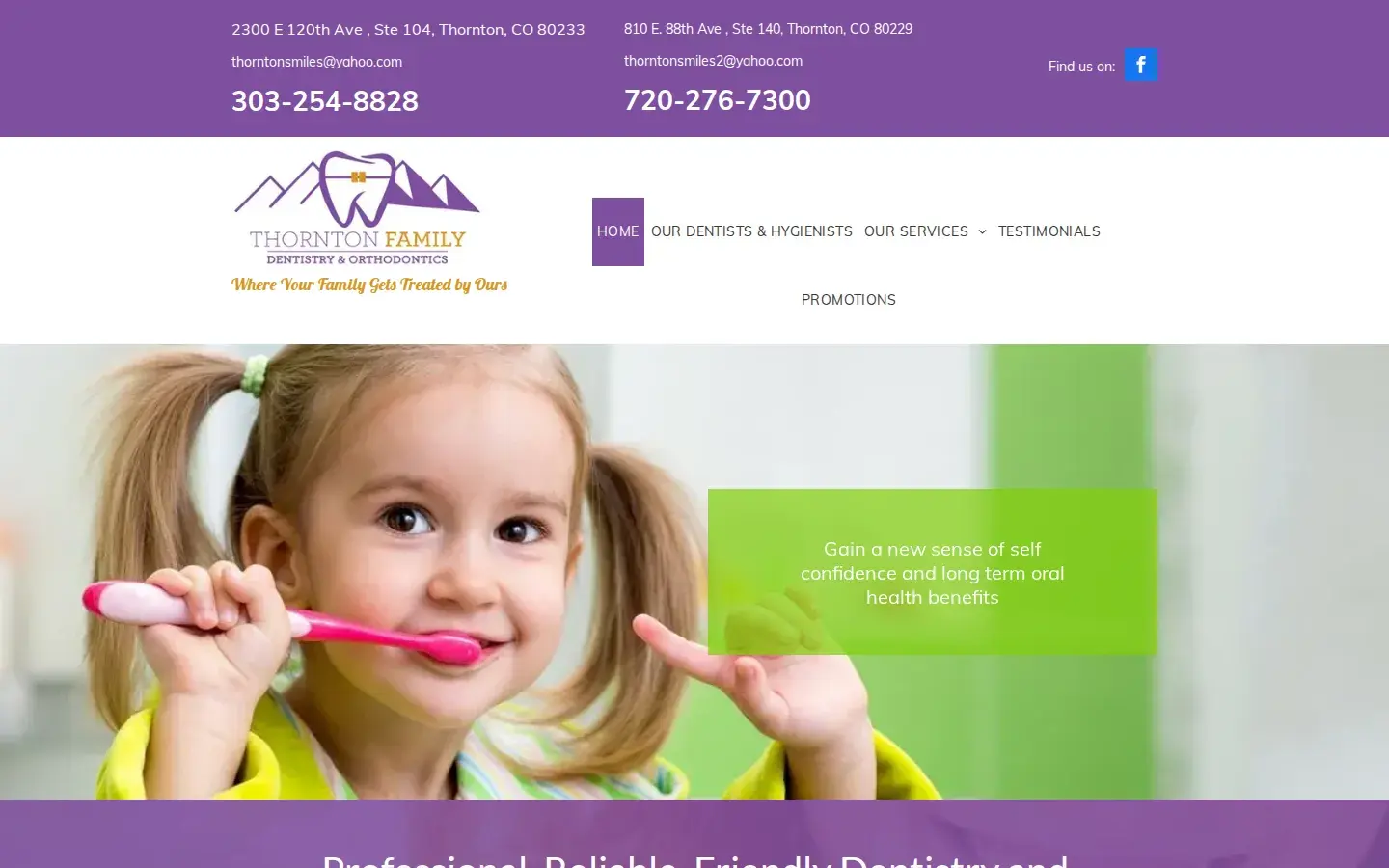 Homepage preview of Thornton Family Dentistry & Orthodontics