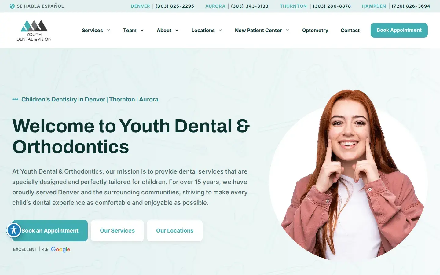 Homepage preview of Thornton Youth Dentistry