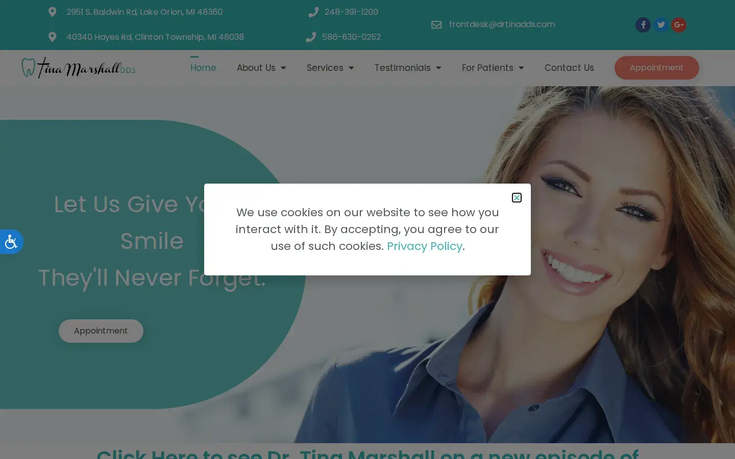 Homepage preview of Tina M. Marshall, DDS