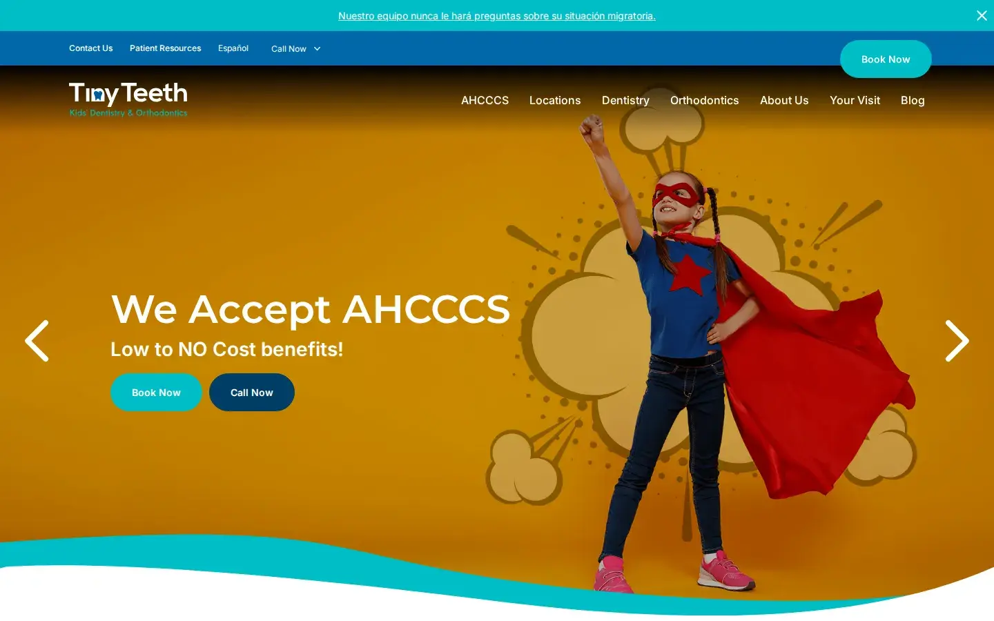 Homepage preview of Tiny Teeth Kids Dentistry & Orthodontics