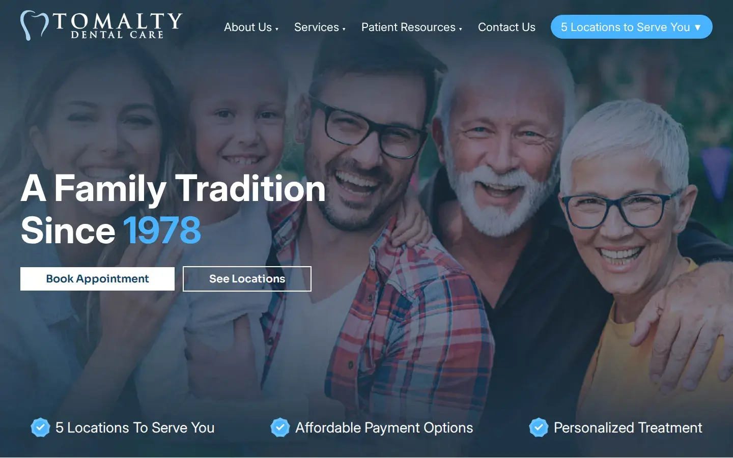 Homepage preview of Tomalty Dental Care of Port St. Lucie FL