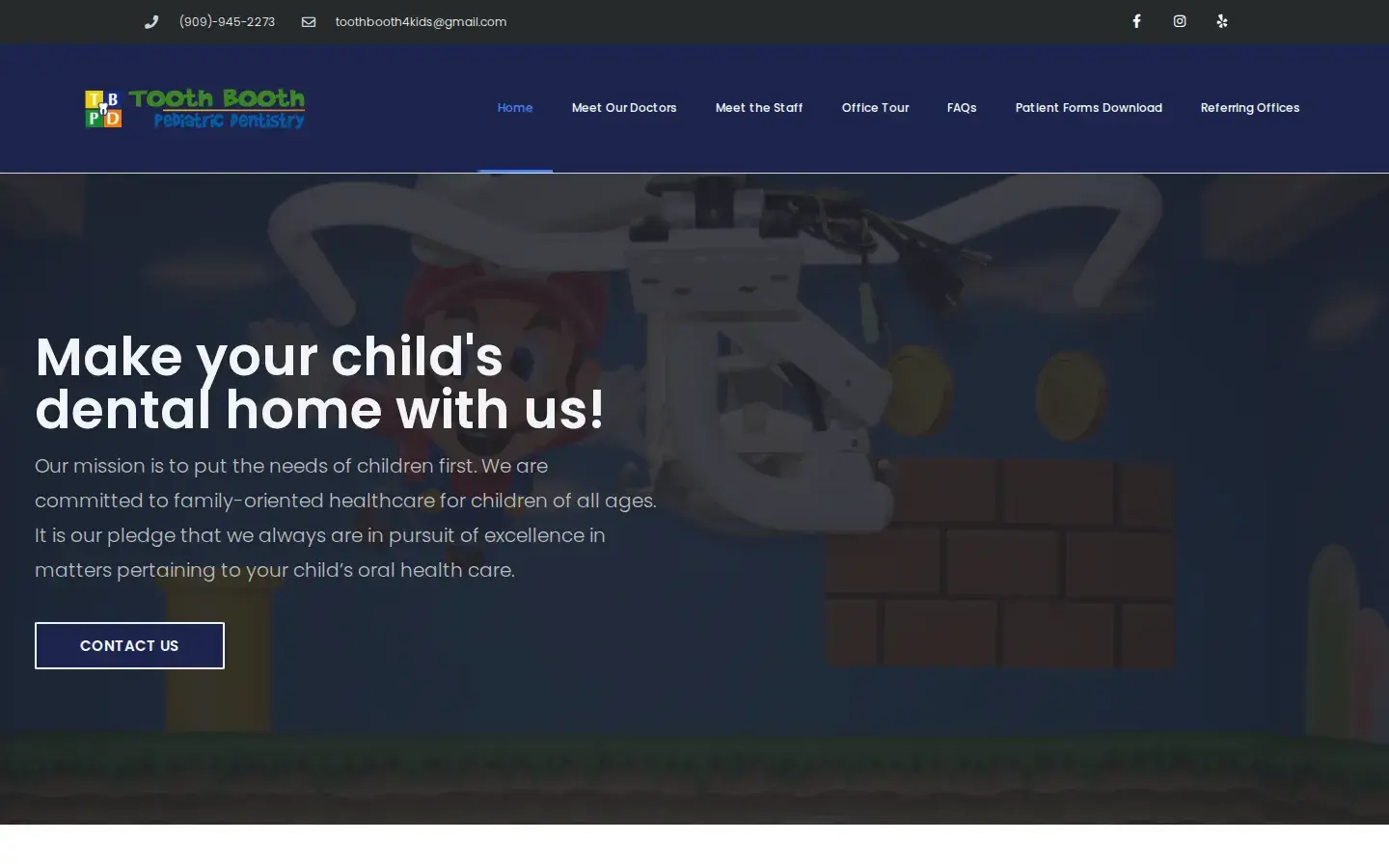 Homepage preview of Tooth Booth Pediatric Dentistry