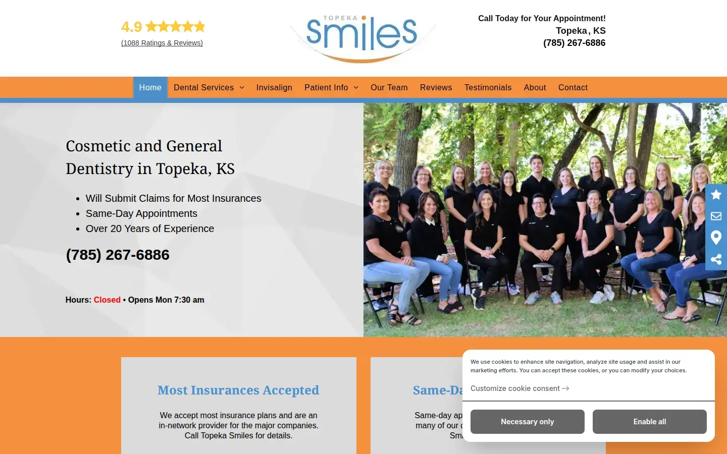 Homepage preview of Topeka Smiles