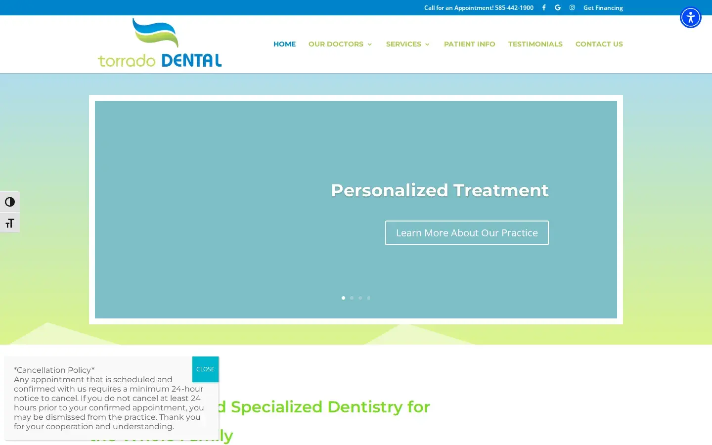 Homepage preview of Torrado Dental