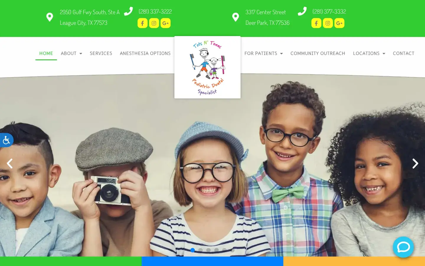 Homepage preview of Tots N’ Teens Pediatric Dental Specialist