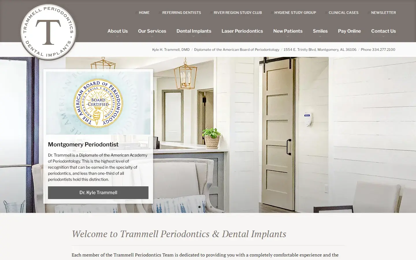 Homepage preview of Trammell Periodontics, LLC