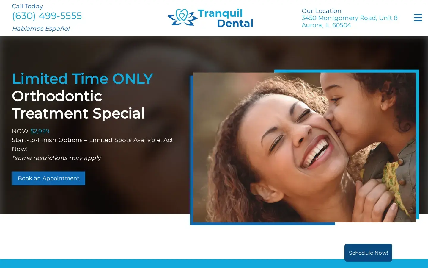 Homepage preview of Tranquil Dental