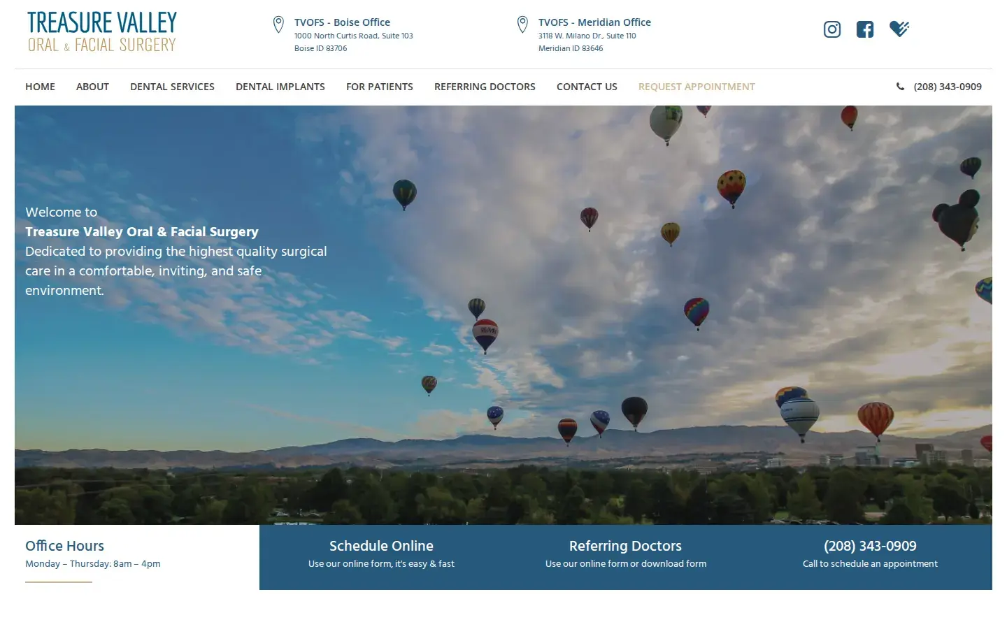 Homepage preview of Treasure Valley Oral & Facial Surgery: Dr. Cole Anderson