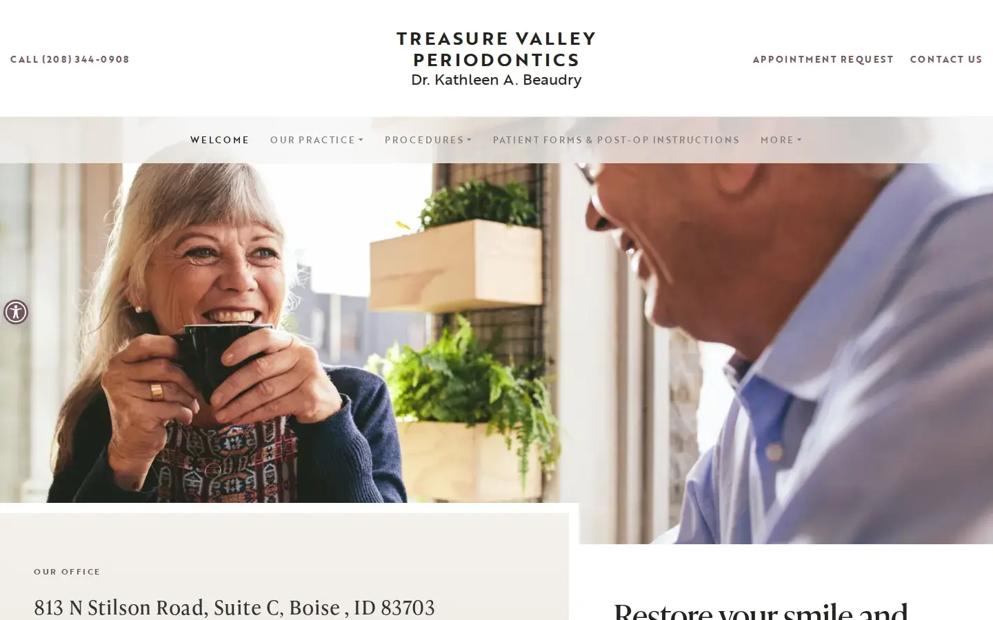 Homepage preview of Treasure Valley Periodontics