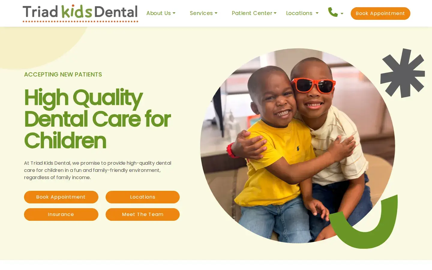 Homepage preview of Triad Kids Dental - Greensboro Nicholas Rd.