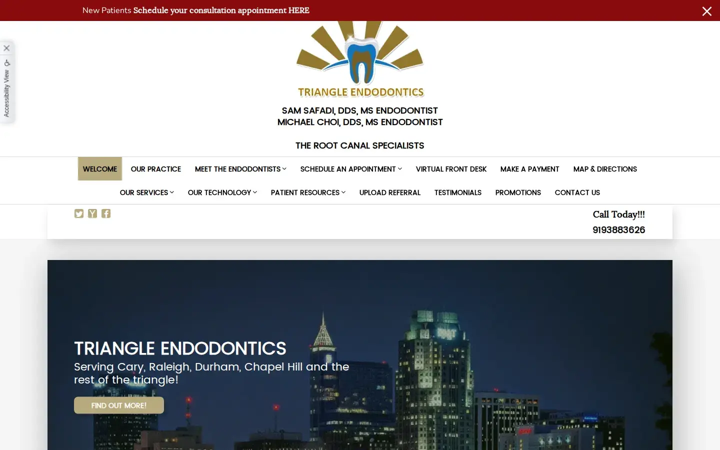 Homepage preview of Triangle Endodontics