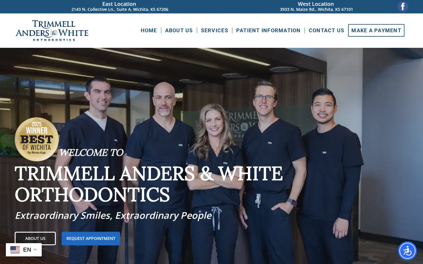 Homepage preview of Trimmell Anders & White Orthodontics