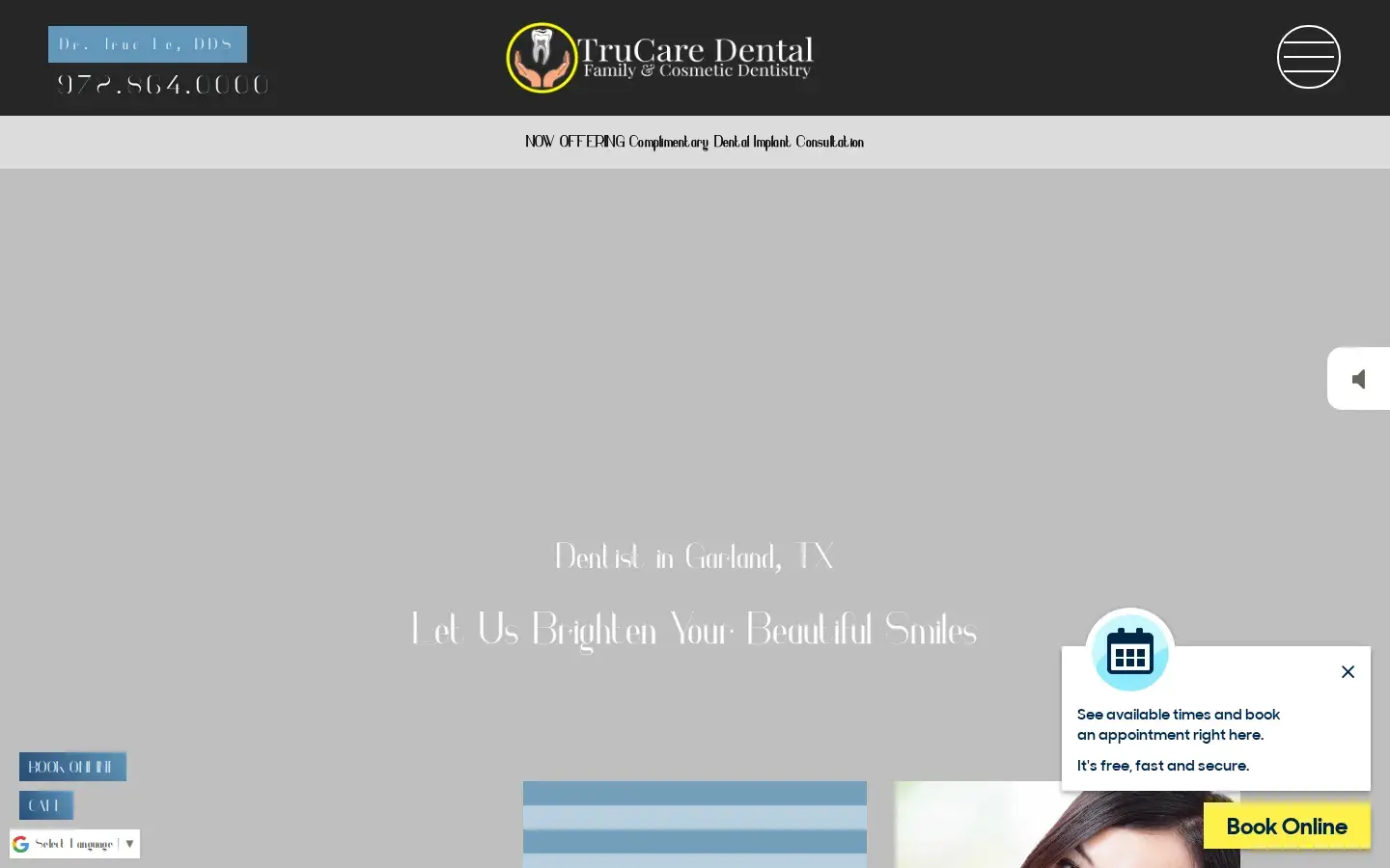 Homepage preview of TruCare Dental: T. Truc Le, DDS