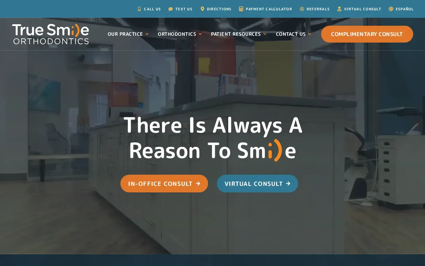 Homepage preview of True Smile Orthodontics