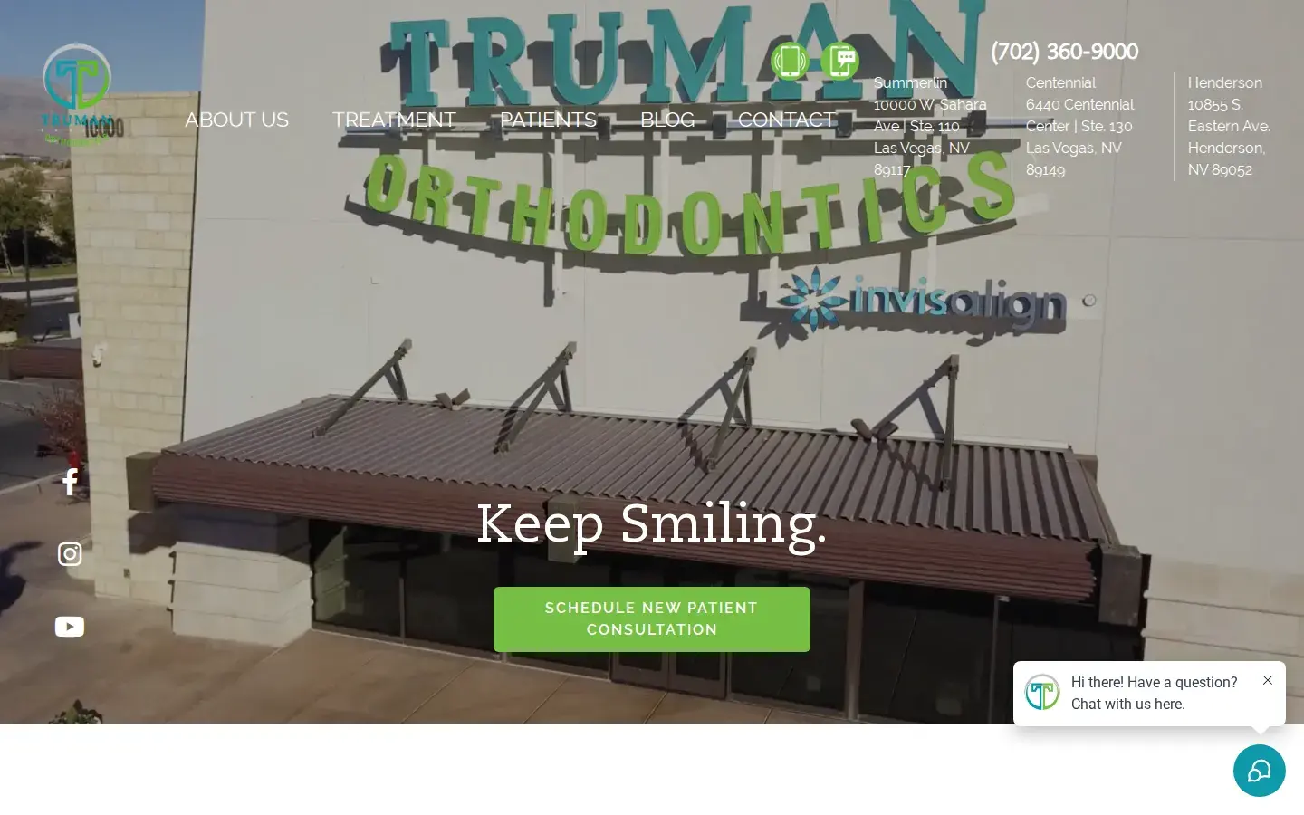 Homepage preview of Truman Orthodontics