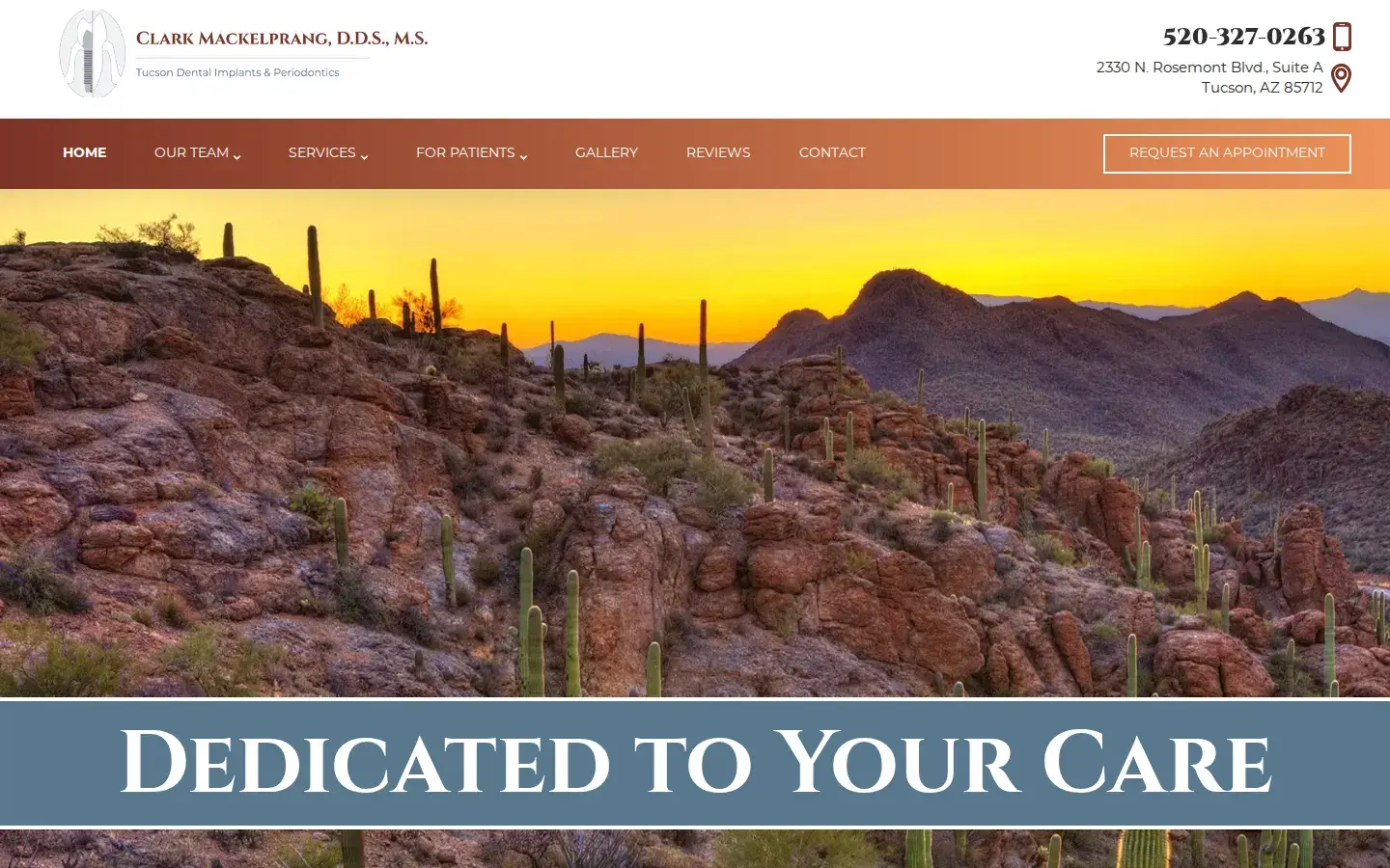Homepage preview of Tucson Dental Implants and Periodontics