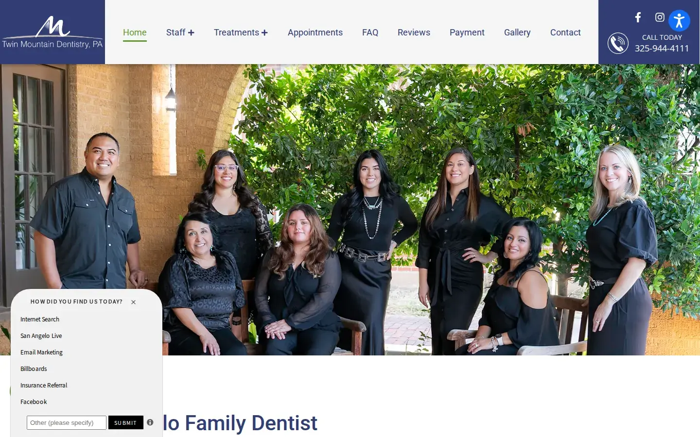 Homepage preview of Twin Mountain Dentistry