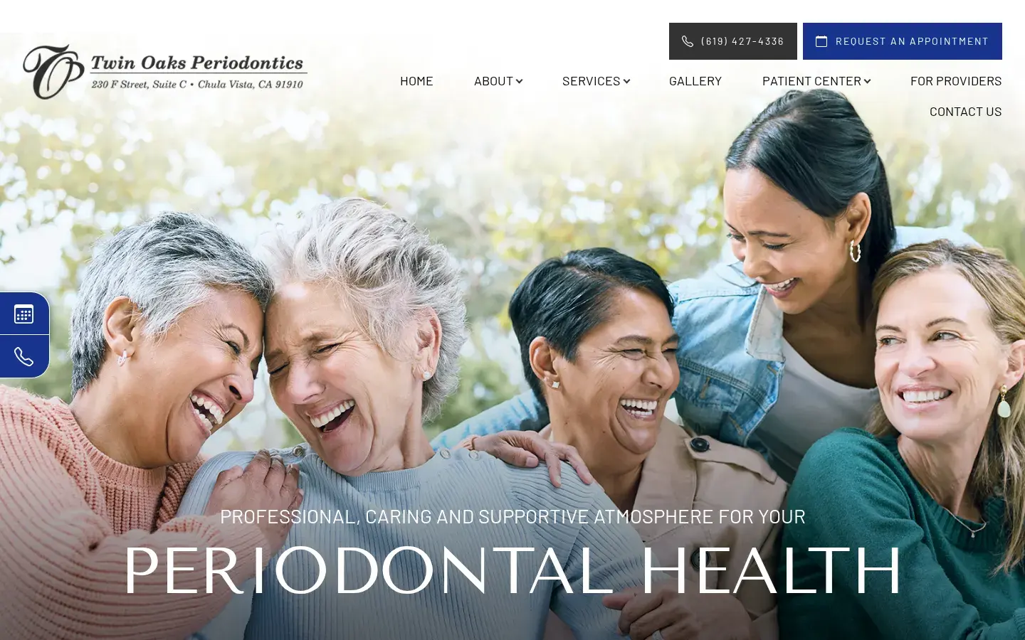 Homepage preview of Twin Oaks Periodontics