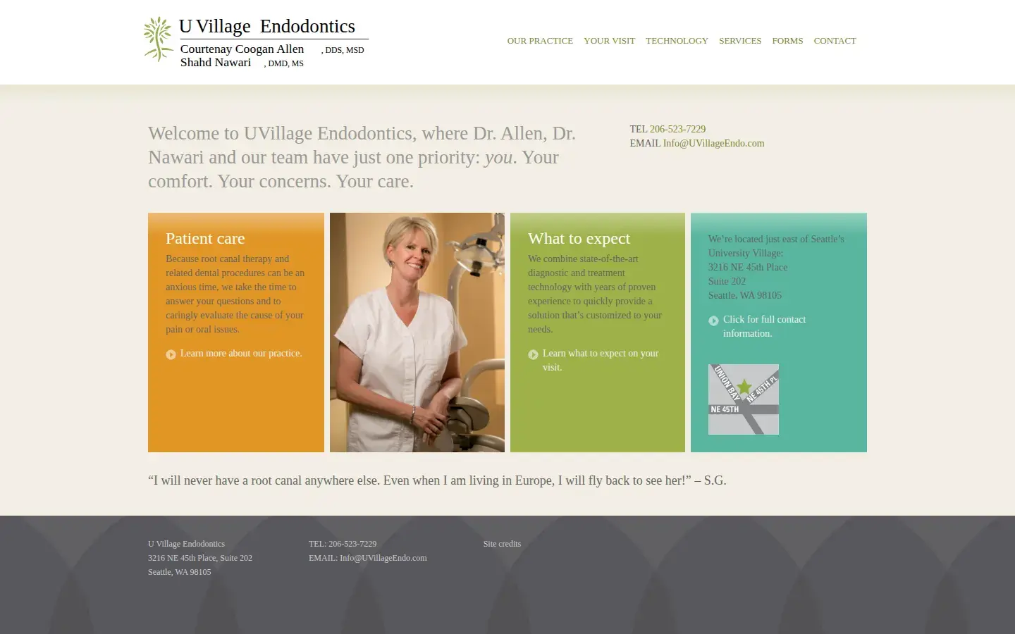 Homepage preview of U Village Endodontics